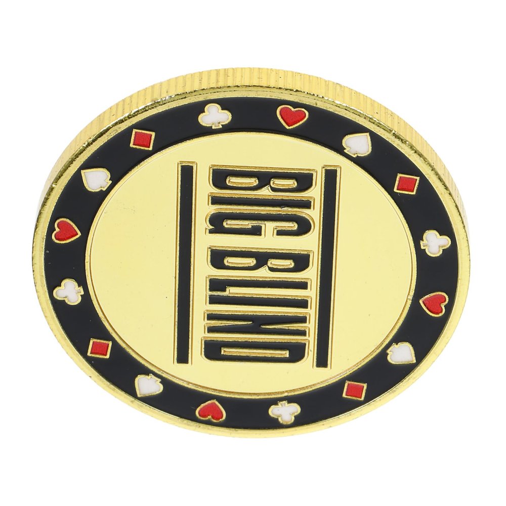 HONMEET 1pc Metal Button Dual-Sided Poker Chip for Card Games Blind Marker for Tournaments and Metal Poker Accessory