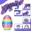 Ivrmtal 4PCS 3D Printed Dragon Eggs with Dragon Inside, 3D Printing Animals Fidget Dragon Toys for Kids & Adults Articulated Crystal Dinosaur Eggs Easter Basket Stuffers Easter Eggs for Kids view 4
