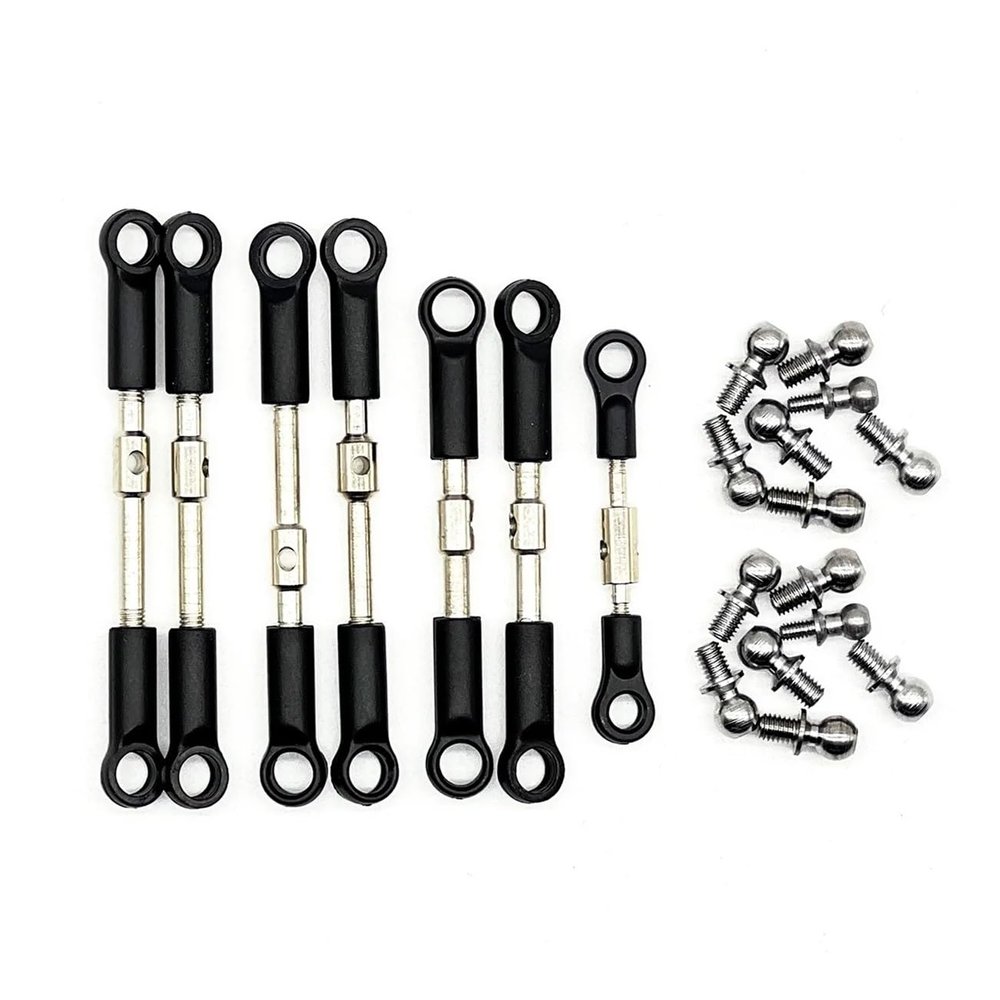 RC Car Spare Parts 144001 144002 144010 124007 124016 124017 124019 Tie Rod Linkage Servo Link Rod Steering Cup Set(B)