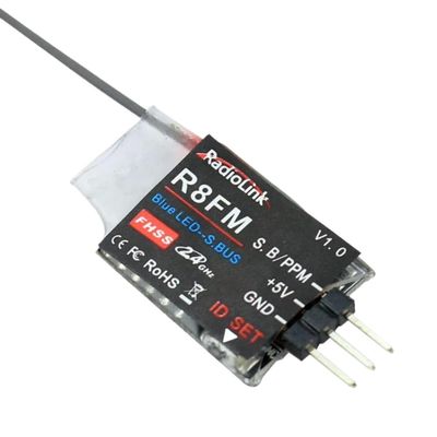 CUIPPWRJ R8FM 2.4G 8 Channel Receiver FHSS Compatible with Radiolink T8FB Support S-Bus PPM(1PCS)