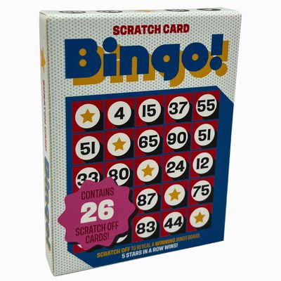 Grand Prix International: Bingo Scratch Card Game: Original - Entertaining Party Activity, Reveal 5 Stars in A Row to Win, 26 Bingo Scratch Off Cards