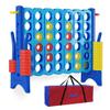 n1keft Jumbo 4 in a Row Game Set,4FT Giant Game Set with Carry Bag&44 Pieces Rings&Cup Holder,Indoor/Outdoor Yard Game for Adults&Kids-Fun Family&Party Game-Boosts-Brain Power (Sky&Ocean Blue) view 1