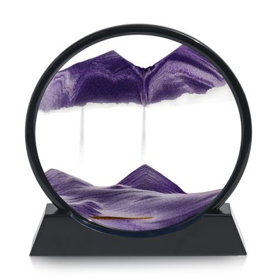 12-Inch Liquid Sand Art Motion Decor for Home Decor  Mesmerizing Desk Accessories with Anti-Slip Wooden Base  Elegant Black Frame and Colored Sand for Office Desk Accessories and Stress Relief