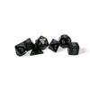 Black Opaque Dice with Green Numbers 16mm (5/8in) Set of 7 Dice Chessex view 1