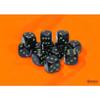 Black Opaque D6 Dice with Green Pips 16mm (5/8in) Pack of 12 Dice Chessex view 3