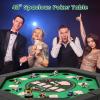 GOFLAME 48 Foldable Poker Table for 8 Players, Blackjack Texas Holdem Table with Padded Rails, Cup Holders, Folding Legs, Octagon Poker Card Board Game Table for Family Game Casino, Green view 2