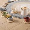Wooden Tea Set with 4 Cups, Serving Tray, and Storage Container, Multicolor view 3