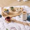 Wooden Tea Set with 4 Cups, Serving Tray, and Storage Container, Multicolor view 4