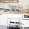 3 Pack Display Case for Collectibles 4 Layer Updated Adjustable Acrylic Display Case with Magnetic Door Clear Stackable Display Box Hobby Display Cases for Figures, Countertop view 3