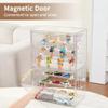 3 Pack Display Case for Collectibles 4 Layer Updated Adjustable Acrylic Display Case with Magnetic Door Clear Stackable Display Box Hobby Display Cases for Figures, Countertop view 4
