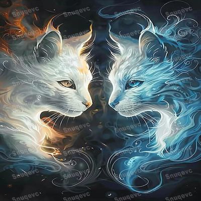1000 Piece Fantasy Cat Wooden Jigsaw Puzzle, Challenging and Fun Activity - Interesting and Warm Art Adult Puzzles - Modern Home Decor Ideal Gifts (30x20inch)