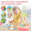 Ghousetec Kids Gramophone with 96 Learning Cards, Record Player for Toddlers, Storytelling Machine and Kids Music Player for Early Education, Phonograph Toy for Kids Ages 3+ view 2