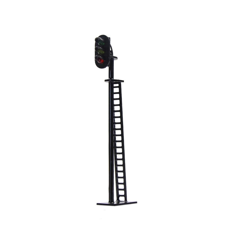 DBEIXIWEI 1:87 Traffic Light Model with 3-Light Signal Heads and Ladder, 8.3cm Realistic Crosswalk Signal Model for Railway&Building Layout