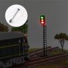DBEIXIWEI 1:87 Traffic Light Model with 3-Light Signal Heads and Ladder, 8.3cm Realistic Crosswalk Signal Model for Railway&Building Layout view 2