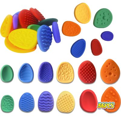 36PCS Random Color Fidget Toys Sensory Stone for KidsTextured Soft Worry Stone for Autism Kids Calming - Fidget Stress Toys for Students Anxiety Relief - Small Prizes Fidget Toys