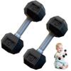 2 Pcs Dumbbells for Baby Mini 1.8x4.7 In Silicone Hand Weight Lifting Set for Fitness Exercise Funny Sport Toys for Toddlers (Black) view 1