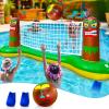 TURNMEON Inflatable Luau Tiki Pool Volleyball Net Game, Large 105"x28"x35" Floating Water Toy Set with Beach Ball for Adults Indoor Outdoor Tropical Hawaiian Summer Party Supplies view 1