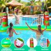 TURNMEON Inflatable Luau Tiki Pool Volleyball Net Game, Large 105"x28"x35" Floating Water Toy Set with Beach Ball for Adults Indoor Outdoor Tropical Hawaiian Summer Party Supplies view 2