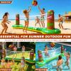 TURNMEON Inflatable Luau Tiki Pool Volleyball Net Game, Large 105"x28"x35" Floating Water Toy Set with Beach Ball for Adults Indoor Outdoor Tropical Hawaiian Summer Party Supplies view 3