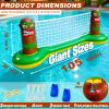 TURNMEON Inflatable Luau Tiki Pool Volleyball Net Game, Large 105"x28"x35" Floating Water Toy Set with Beach Ball for Adults Indoor Outdoor Tropical Hawaiian Summer Party Supplies view 4