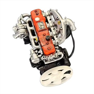 YounggDiy Mini Engine Model Kit for Adult, 1/10 Scale Resin Inline Four-Cylinder Functional Vintage Diesel Engine Model for RC Crawlers, Creative Desktop Display (Orange)