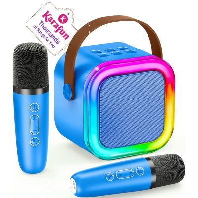 Mini Karaoke Machine for Kids, 2026 TOP Toys Birthday Valentine's Day Gifts Ideas for Girls Ages 4, 5, 6, 7, 8, 9, 10, 12+ Years Old, Portable MP3 Player with 2 Wireless Mics for Family Home Party