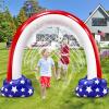 4th of July Inflatable Sprinkler for Kids, 8F * 5.5F American Flag Sprinkler Outdoor Water Toys for Kids Adults 4th of July Independence Day Summer Water Party Backyard Outside Games Activities view 1