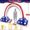 4th of July Inflatable Sprinkler for Kids, 8F * 5.5F American Flag Sprinkler Outdoor Water Toys for Kids Adults 4th of July Independence Day Summer Water Party Backyard Outside Games Activities view 2