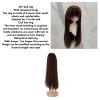 1/4 BJD Doll Wig for 7 to 8in Doll, Soft Comfortable SD BJD Doll Hair Wigs High Temperature Silk Long Straight Ball Jointed Doll Wig with Bangs (Dark Brown) view 2
