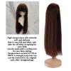 1/4 BJD Doll Wig for 7 to 8in Doll, Soft Comfortable SD BJD Doll Hair Wigs High Temperature Silk Long Straight Ball Jointed Doll Wig with Bangs (Dark Brown) view 3
