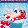2 Pack Inflatable Pool Floats Chair Adults, American Flag Pool Lounge Chair with Cup Holders & Backrest, Blow Up Patriotic Swimming Floating Water Pool Floaties for 4th of July Party Summer Beach Lake view 2