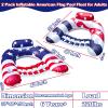 2 Pack Inflatable Pool Floats Chair Adults, American Flag Pool Lounge Chair with Cup Holders & Backrest, Blow Up Patriotic Swimming Floating Water Pool Floaties for 4th of July Party Summer Beach Lake view 3