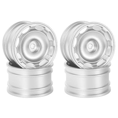 4pcs 42mm 1/10 RC On-Road Drift Racing Car Metal Wheel Rim Wheel Hubs for Tam-iya M03 M04 M05 M06 M07 MB-01 XM-01 Upgrade Parts replacement part(Silver)
