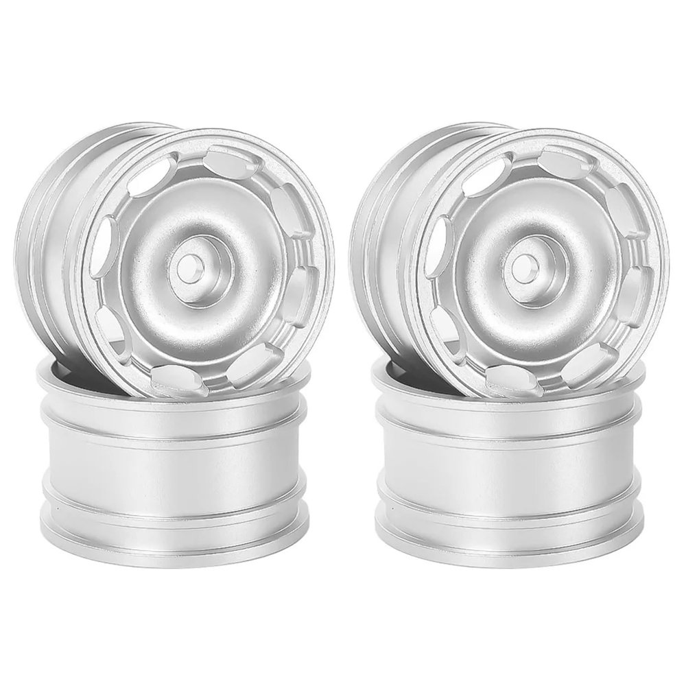 4pcs 42mm 1/10 RC On-Road Drift Racing Car Metal Wheel Rim Wheel Hubs for Tam-iya M03 M04 M05 M06 M07 MB-01 XM-01 Upgrade Parts replacement part(Silver)
