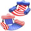 2 Pack Inflatable Pool Floats Chair, American Flag Adjustable Pool Chair Lounger for Adults Heavy Duty, Blow Up Floating Swimming Water Chairs for Party Summer Beach Lake Fun view 1