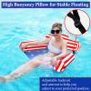 2 Pack Inflatable Pool Floats Chair, American Flag Adjustable Pool Chair Lounger for Adults Heavy Duty, Blow Up Floating Swimming Water Chairs for Party Summer Beach Lake Fun view 2