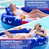 72"x59" Patriotic Pool Lounger Float with Detachable Headrest, Double Snack & Drink Holders Extra Large Oval Inflatable Pool Float for Adults, 4th of July Party, Pool, Lake view 3