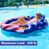 72"x59" Patriotic Pool Lounger Float with Detachable Headrest, Double Snack & Drink Holders Extra Large Oval Inflatable Pool Float for Adults, 4th of July Party, Pool, Lake view 4
