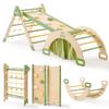 ROBUD 7 in 1 Pikler Triangle Set, Foldable Wooden Climbing Toys for Toddlers, Montessori Foldable Climbing Set with Rope Net, Ramp and Arch Climber for Girls & Boys view 1