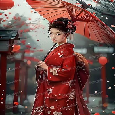 1000 Piece Adult Jigsaw Puzzle - Japanese Girl Wooden Rounded Corner Multi-Color Jigsaw Puzzle, Zero Dust Easy Storage, DIY Unique Decorative Gifts for Beginners