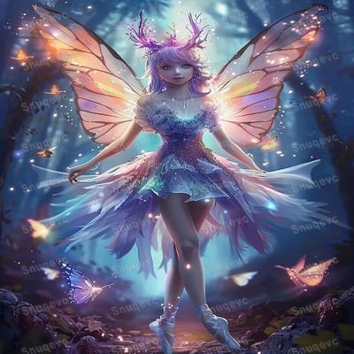 1000 Piece Adult Jigsaw Puzzle - Forest Butterfly Fairy Wooden Rounded Corner Multi-Color Jigsaw Puzzle, Zero Dust Easy Storage, DIY Unique Decorative Gifts for Beginners