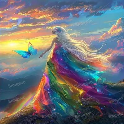 1000 Piece Adult Jigsaw Puzzle - Colorful Dress Girl Wooden Rounded Corner Multi-Color Jigsaw Puzzle, Zero Dust Easy Storage, DIY Unique Decorative Gifts for Beginners