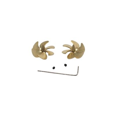 1Pair Propeller 20mm Shaft Hole 2mm 6-Blade Paddle Copper Propeller 20x2mm RC Boat Part for Remote Control Boat Submarine Ship