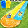 30 Ft Extra Long Slip Water Slide with Sprinkler, Heavy Duty Lawn Water Slide for Kids Adults, Double Lane Water Slide with 2 Bodyboards, Backyard Lawn Summer Outdoor Water Toys for Water Party Play view 1