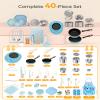 Gotoofun Kids Cooking Sets Real, Kid Safe Montessori Mini Tools Includes Stove Burner, Knife ect for Aged 8-12 Boys Girls Food Making, Easy for Beginners, Education Toys-Blue view 3
