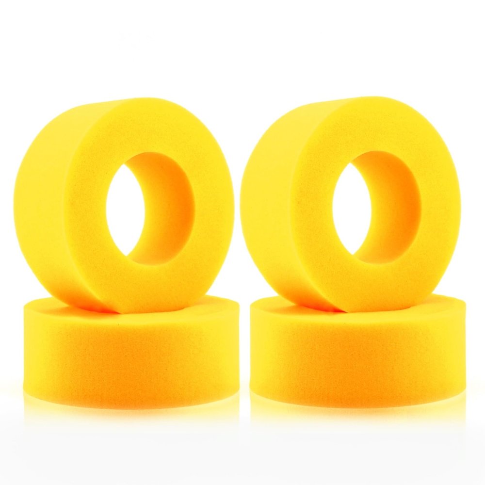 4pcs 1.9" Wheel Tire Insert Foam Sponge for Axial SCX10 90046 Traxxas TRX4 D90 1/10 RC Crawler Car Spare Parts Accessories(Yellow)