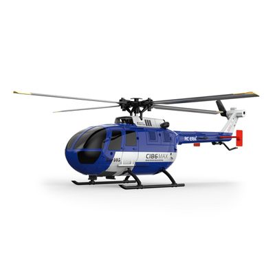 BrickCraftWorks RC Military Gyroscope Helicopter for Adults, C186 MAX BO105 Gunship Aircraft 2.4G RC 4CH Single Flybarless Helicopter Toy, One-Key Takeoff and Landing