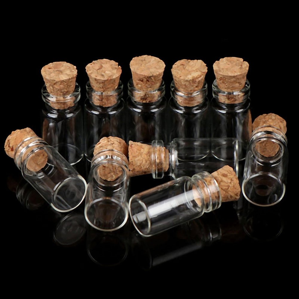 10Pcs Dollhouse Glass Jars Miniature: 1/12 Scale Glass Bottles Food Container for Kitchen Restaurant - Mini Canister Empty with CorkDollhouse DecorDollhouse DIY Accessories