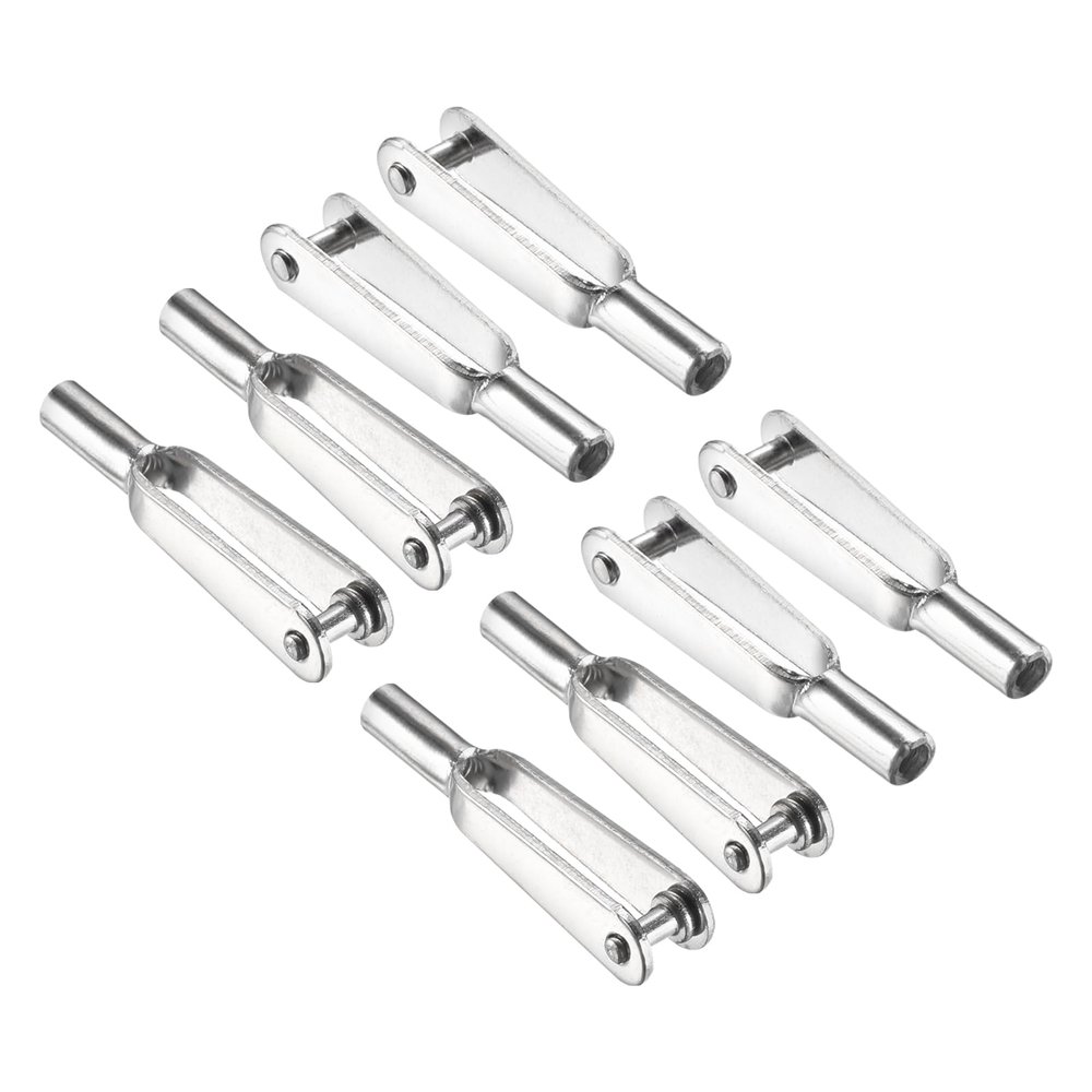 MECCANIXITY 8Pcs Metal Clevis Quick Link M2 Thread Steel Clevis Self Locking Clip Fixing Wing for RC Airplane Car Helicopter Model Replacements, 2mm x 22mm