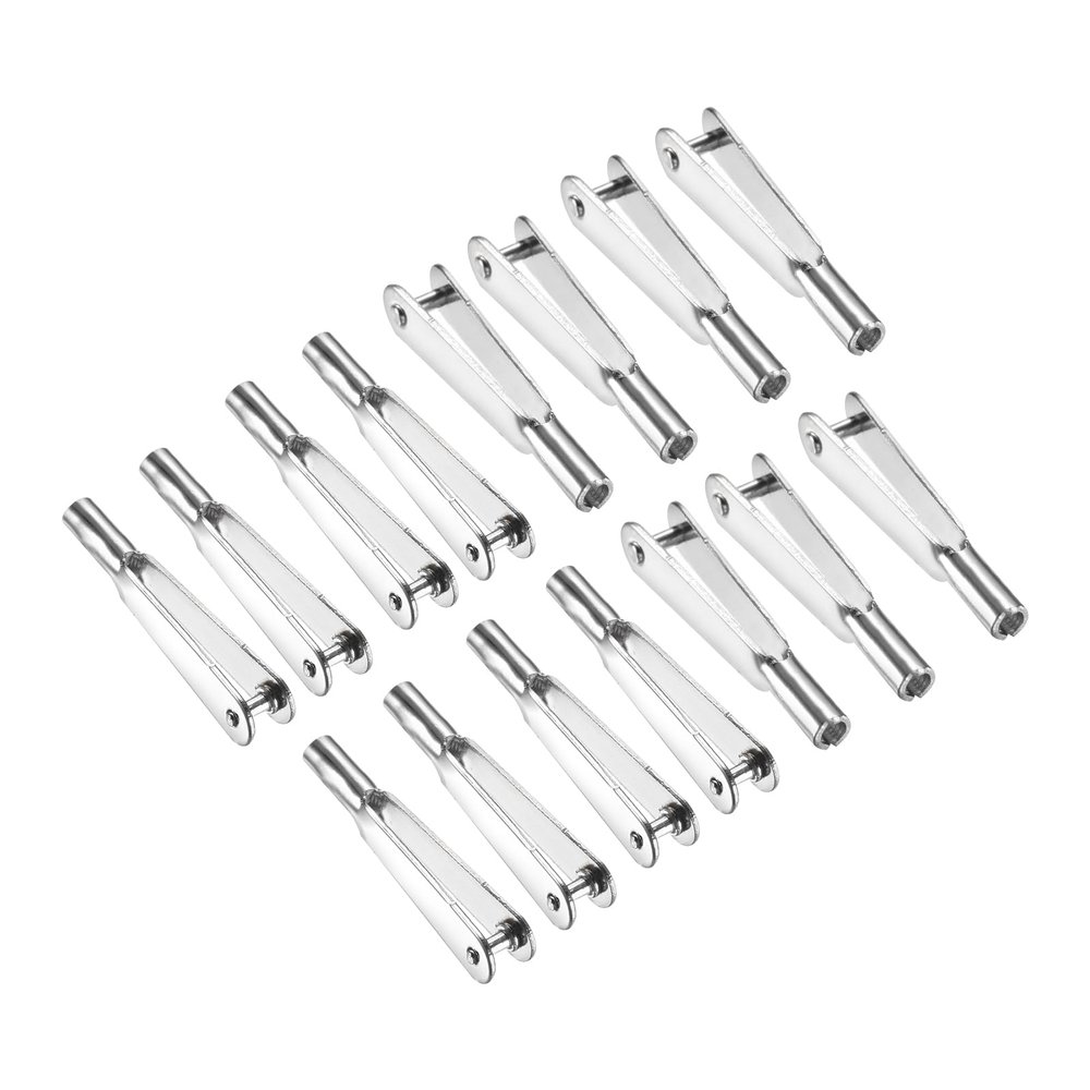 MECCANIXITY 15Pcs Metal Clevis Quick Link M2 Thread Steel Clevis Self Locking Clip Fixing Wing for RC Airplane Car Helicopter Model Replacements, 2mm x 25mm